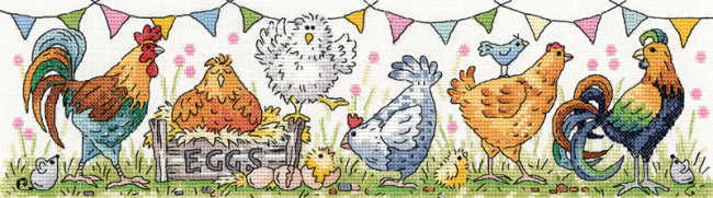 Special Discount Chicken Run Cross Stitch Kit by Heritage Crafts