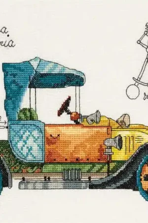 Shop Now Clockwork Vehicle Cross Stitch Kit by PANNA