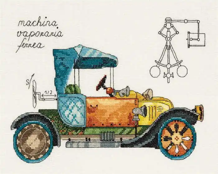 Shop Now Clockwork Vehicle Cross Stitch Kit by PANNA