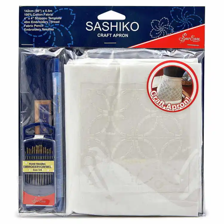 Special Discount Sashiko Embroidery Apron Kit by Sew Easy