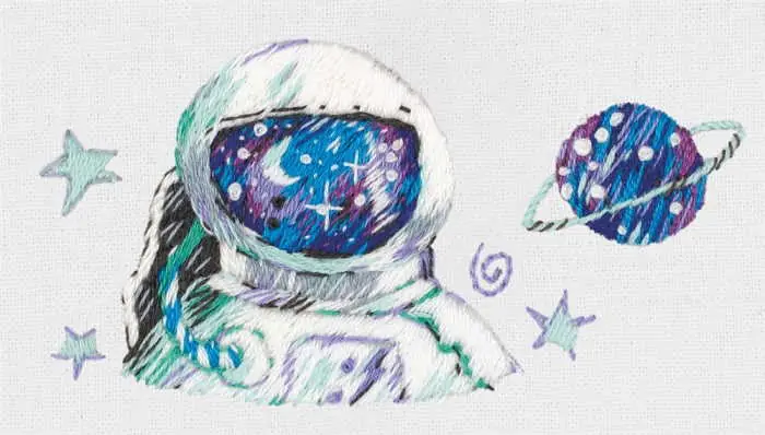 Astronaut Embroidery Kit by PANNA High Quality