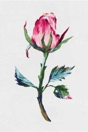 Pink Flower Bud Embroidery Kit by PANNA Super Sale