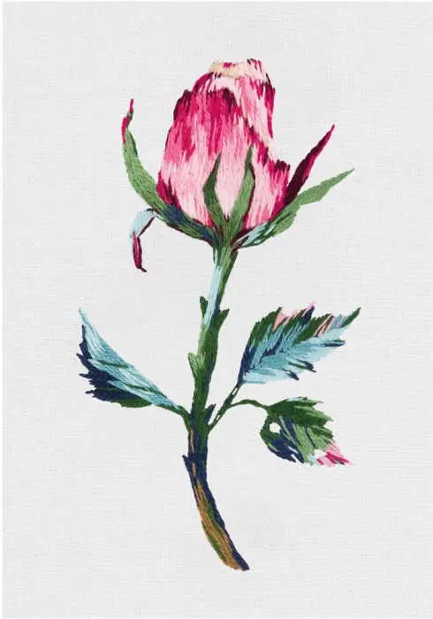 Pink Flower Bud Embroidery Kit by PANNA Super Sale