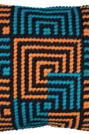Affordable Blue and Gold Bargello Tapestry Kit By Needleart World