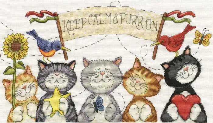 Clearance Purr On Cross Stitch Kit by Design Works