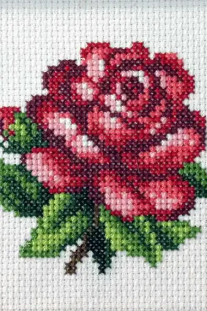 Red Rose Printed Cross Stitch Kit by Orchidea Instant Buy