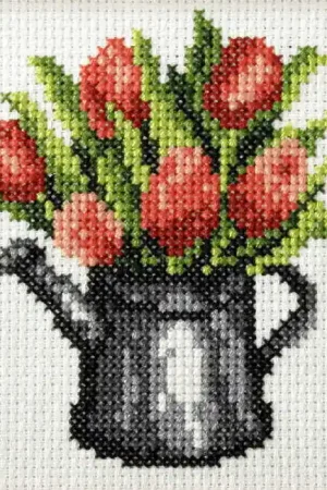 Premium Tulips Printed Cross Stitch Kit by Orchidea