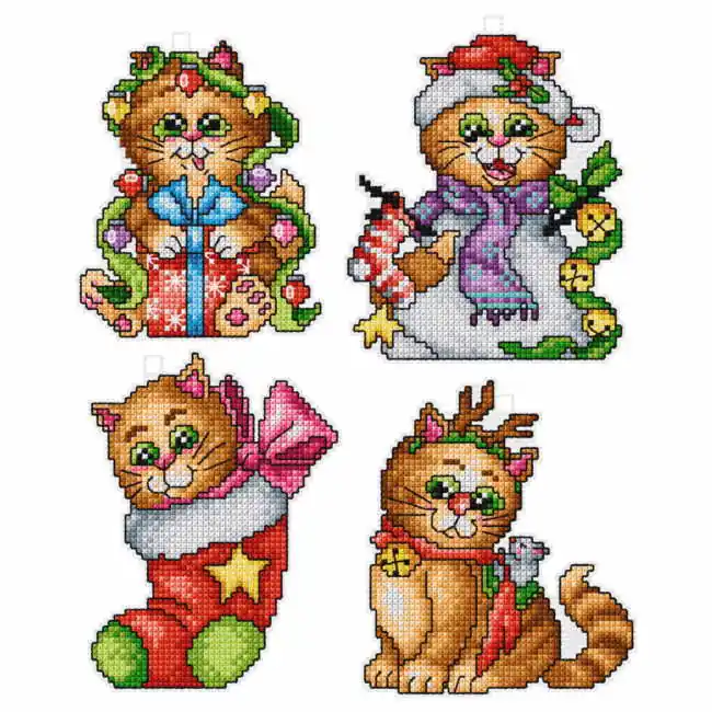 Christmas Cats Cross Stitch Kit by Orchidea Deal
