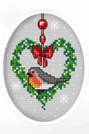 Robin Cross Stitch Christmas Card Kit by Orchidea Final Sale