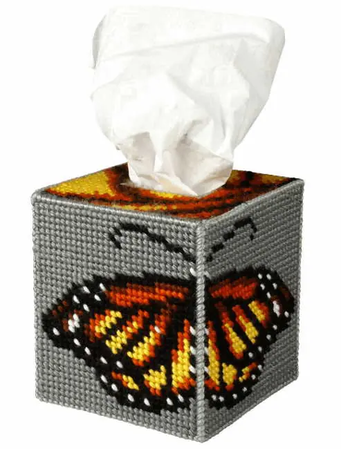 Butterfly Tissue Box Cover Counted Tapestry Kit by Orchidea Instant Buy