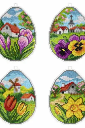 Spring Eggs Cross Stitch Kit by Orchidea While Supplies Last