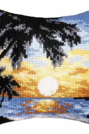 Sale Sunset Printed Cross Stitch Cushion Kit by Orchidea