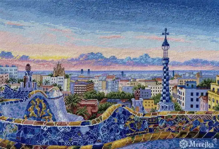 Fan Favorite Barcelona Park Guell Cross Stitch Kit by Merejka