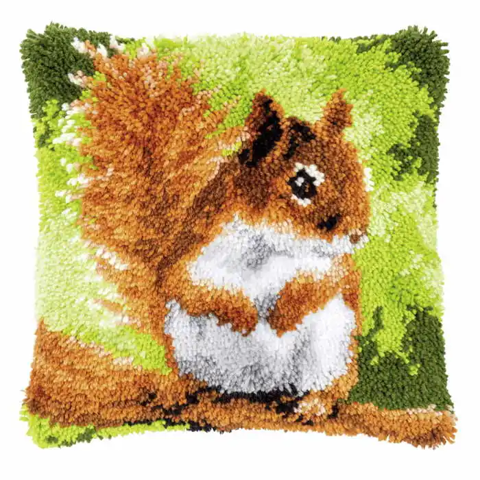 Genuine Squirrel Latch Hook Cushion Kit By Vervaco