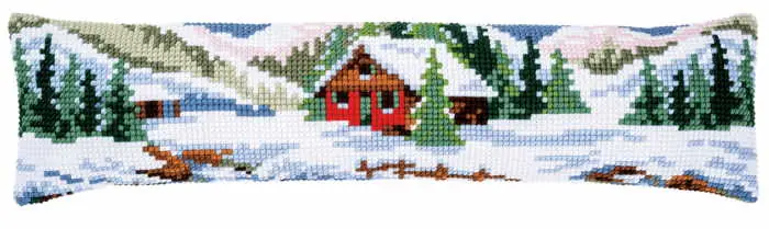 Best Choice Winter Scenery Cross Stitch Draught Excluder Cushion Kit By Vervaco