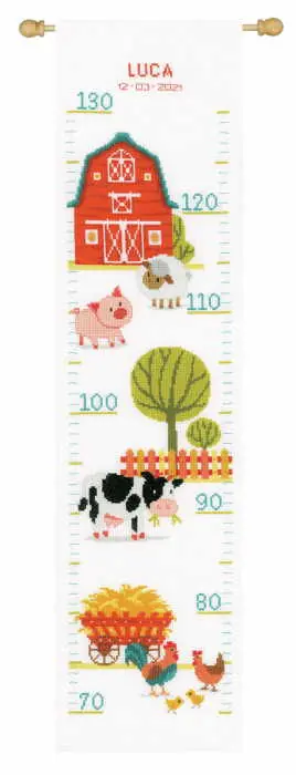 At the Farm Height Chart Cross Stitch Kit By Vervaco In Demand