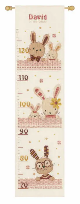 Sweet Bunnies Height Chart Cross Stitch Kit By Vervaco Price Cut