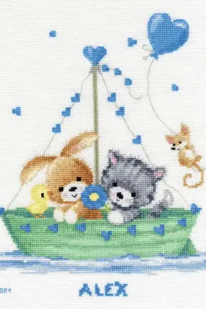 Same Day Shipping Our Greatest Adventure Birth Sampler Cross Stitch Kit By Vervaco