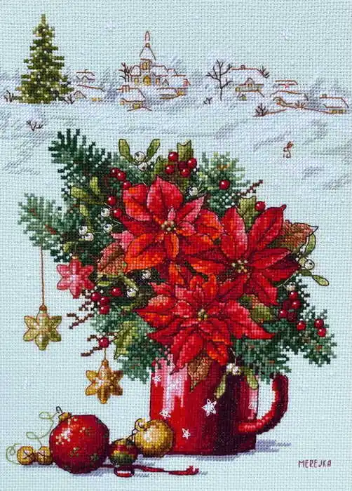 Free Delivery Happy Holidays Cross Stitch Kit by Merejka