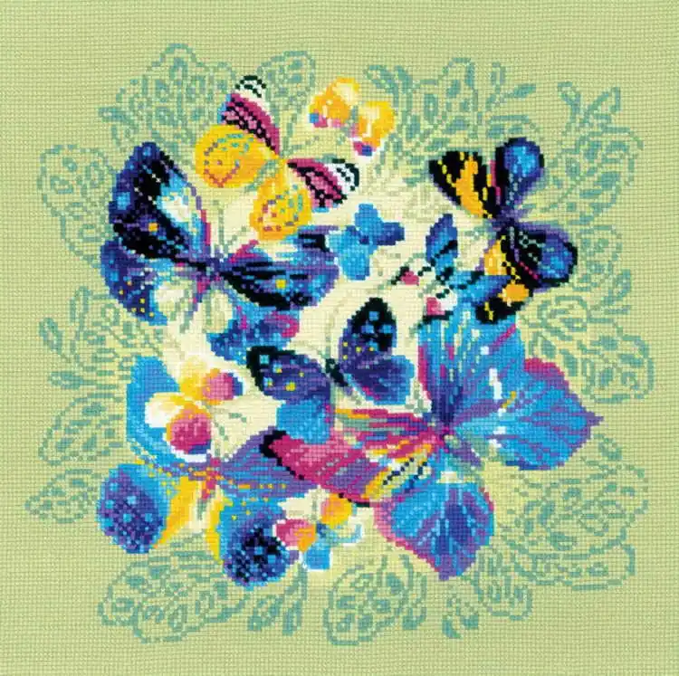 Markdown Bright Butterflies Cross Stitch Kit By RIOLIS