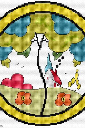 Clearance Haden Hill Art Deco Cross Stitch Kit by Whychbury Hill Designs