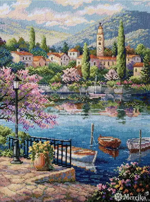 Village Lake Afternoon Cross Stitch Kit by Merejka Factory Price