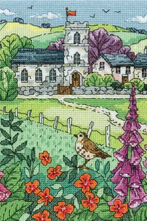 Village Church Cross Stitch Kit by Heritage Crafts Popular