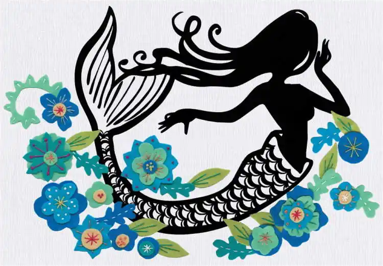 Fast Shipping Mermaid Silhouette Felt Applique Kit by Design Works