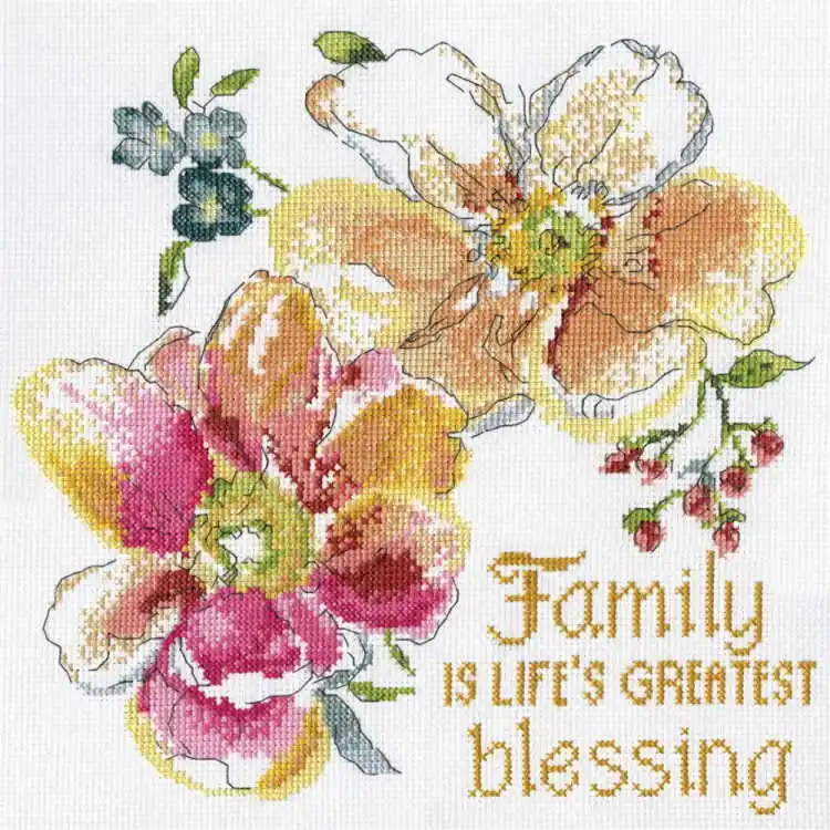 Family Blessings Cross Stitch Kit by Design Works Mega Sale