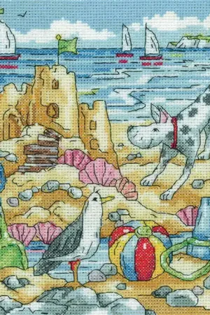 Sandcastle Cross Stitch Kit by Heritage Crafts Hot Deal