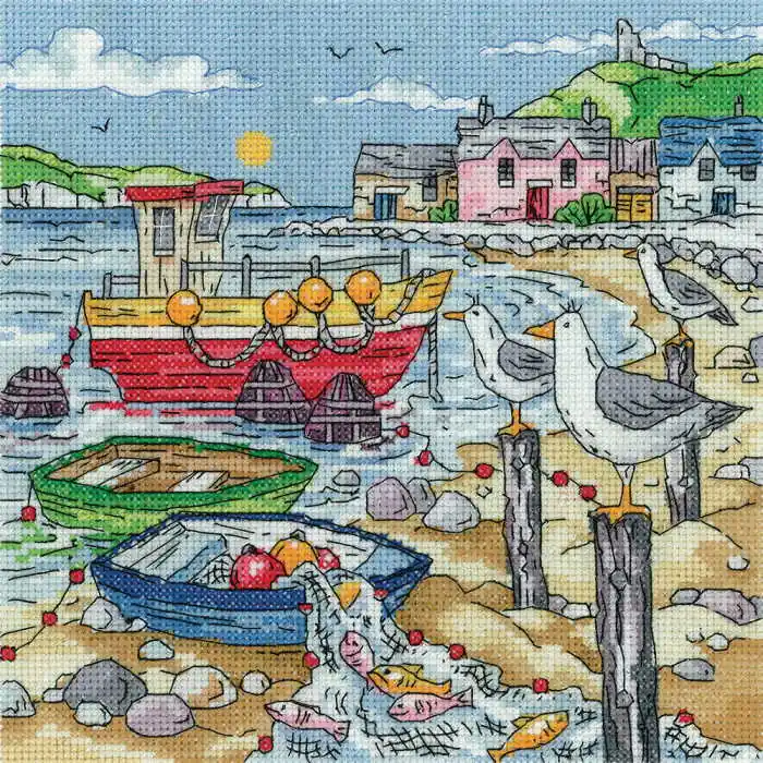 Same Day Shipping Bay Watching Cross Stitch Kit by Heritage Crafts