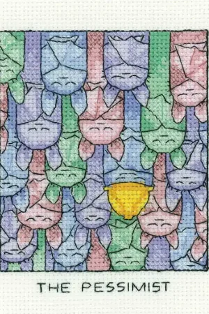 The Pessimist Cross Stitch Kit by Heritage Crafts Fresh Stock