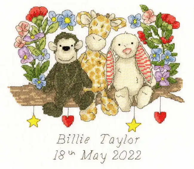 Order Now Sweet Friendships Birth Sampler Cross Stitch Kit By Bothy Threads