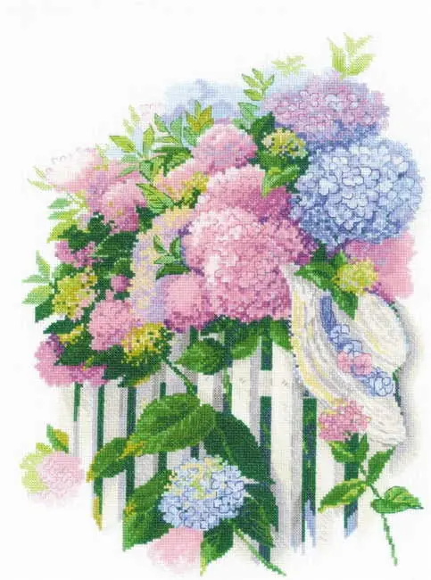 Hydrangea Garden Cross Stitch Kit By RIOLIS Worldwide Shipping