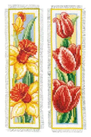 Sale Flowers Bookmark Cross Stitch Kit By Vervaco