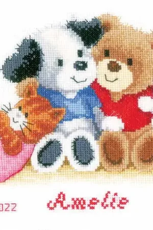 Top Rated Animal Friends Birth Sampler Cross Stitch Kit By Vervaco