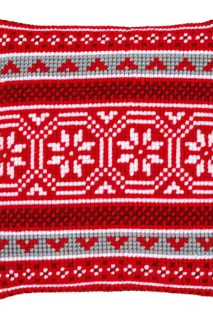 Christmas Crystal Motif Printed Cross Stitch Cushion Kit by Vervaco Limited Edition