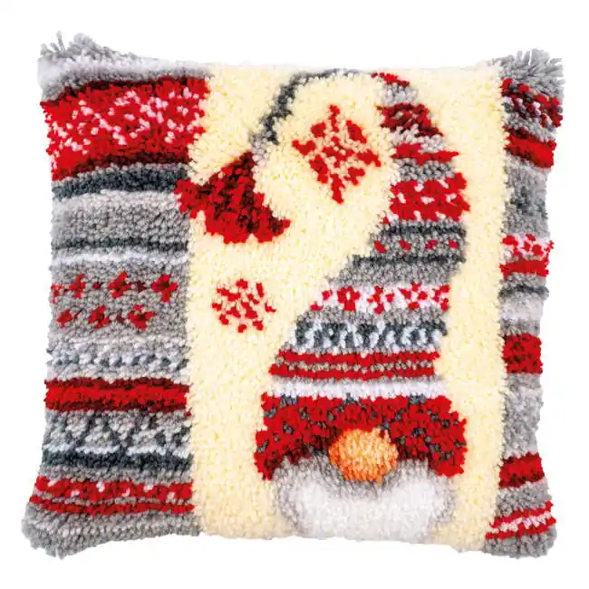 Christmas Elf Latch Hook Cushion Kit By Vervaco Authentic