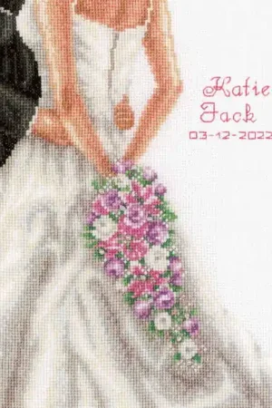 Today Only Wedding Couple Wedding Sampler Cross Stitch Kit By Vervaco