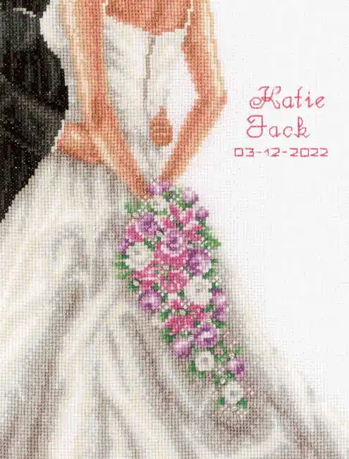 Today Only Wedding Couple Wedding Sampler Cross Stitch Kit By Vervaco