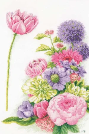 Best Seller Floral Cotton Candy Cross Stitch Kit By Lanarte