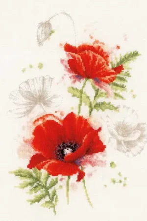 Poppies Cross Stitch Kit By Lanarte Top Pick