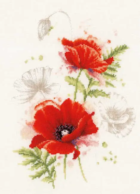 Poppies Cross Stitch Kit By Lanarte Top Pick