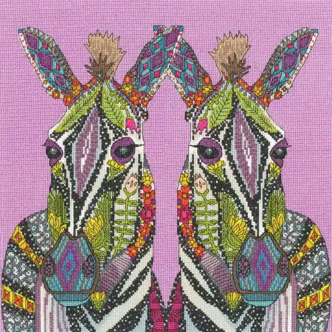 Jewelled Zebras Cross Stitch Kit By Bothy Threads Markdown