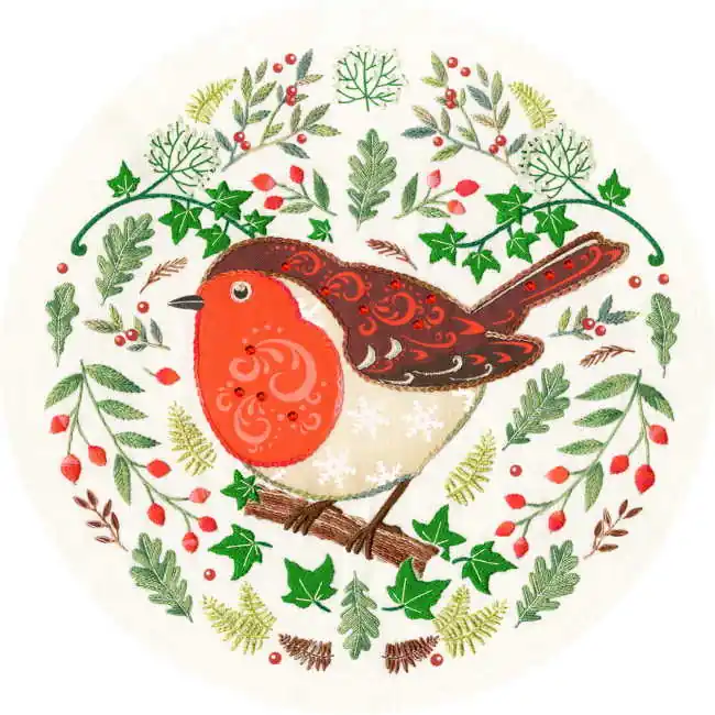 Best Price Folk Robin Embroidery Kit By Bothy Threads