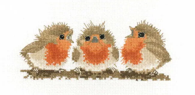 Ruffled Robins Cross Stitch Kit by Heritage Crafts Flash Sale