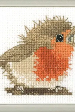 Reggie Robin Cross Stitch Coaster Kit by Heritage Crafts Limited Offer