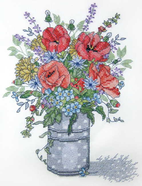Poppies Printed Cross Stitch Kit by Janlynn Limited Edition