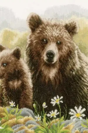 Bears in the Woods Cross Stitch Kit By Lanarte Top Rated
