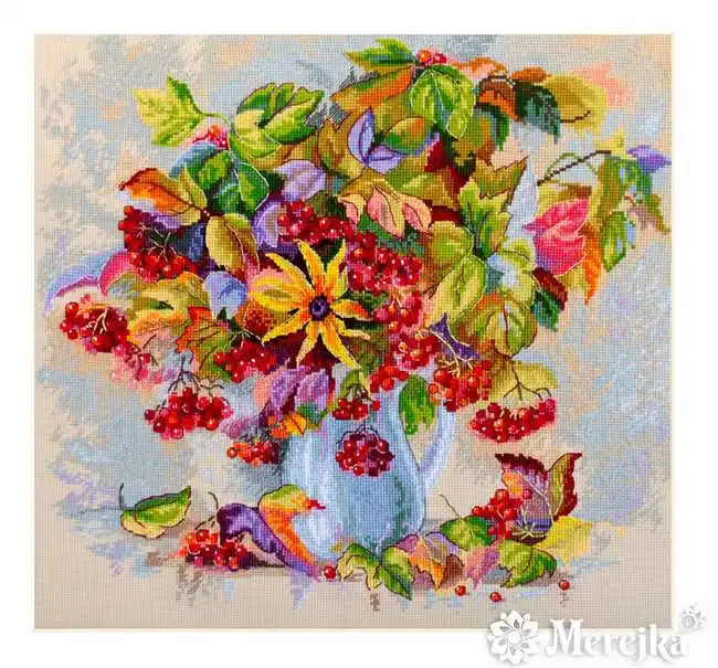 Autumn Star Cross Stitch Kit by Merejka Free Shipping